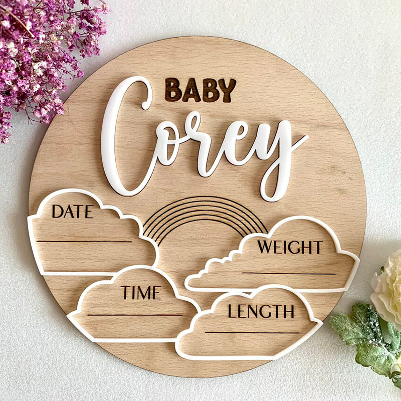 Photography Prompt - Signe d'annonce de naissance de bébé
