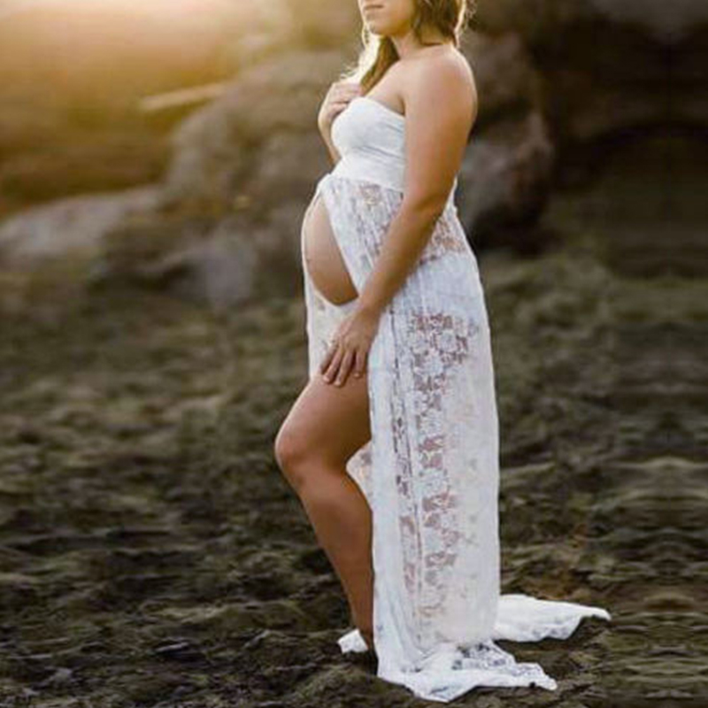 Photography Club - Robe longue maxi en dentelle pour
