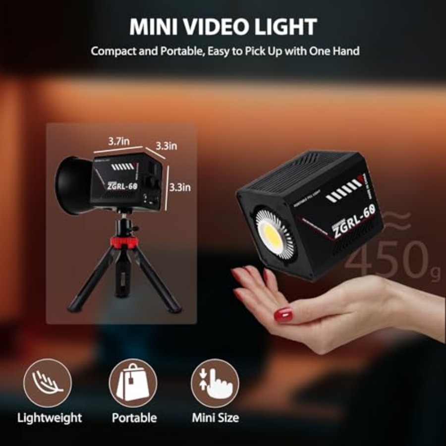 Lampe vidéo LED COB 60W portab - Photography Videos Free avis et prix