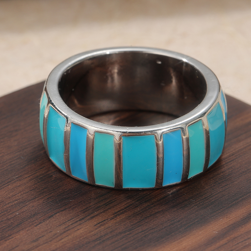 Bague bleue peinte à la main,  - Photography Geometry avis et prix